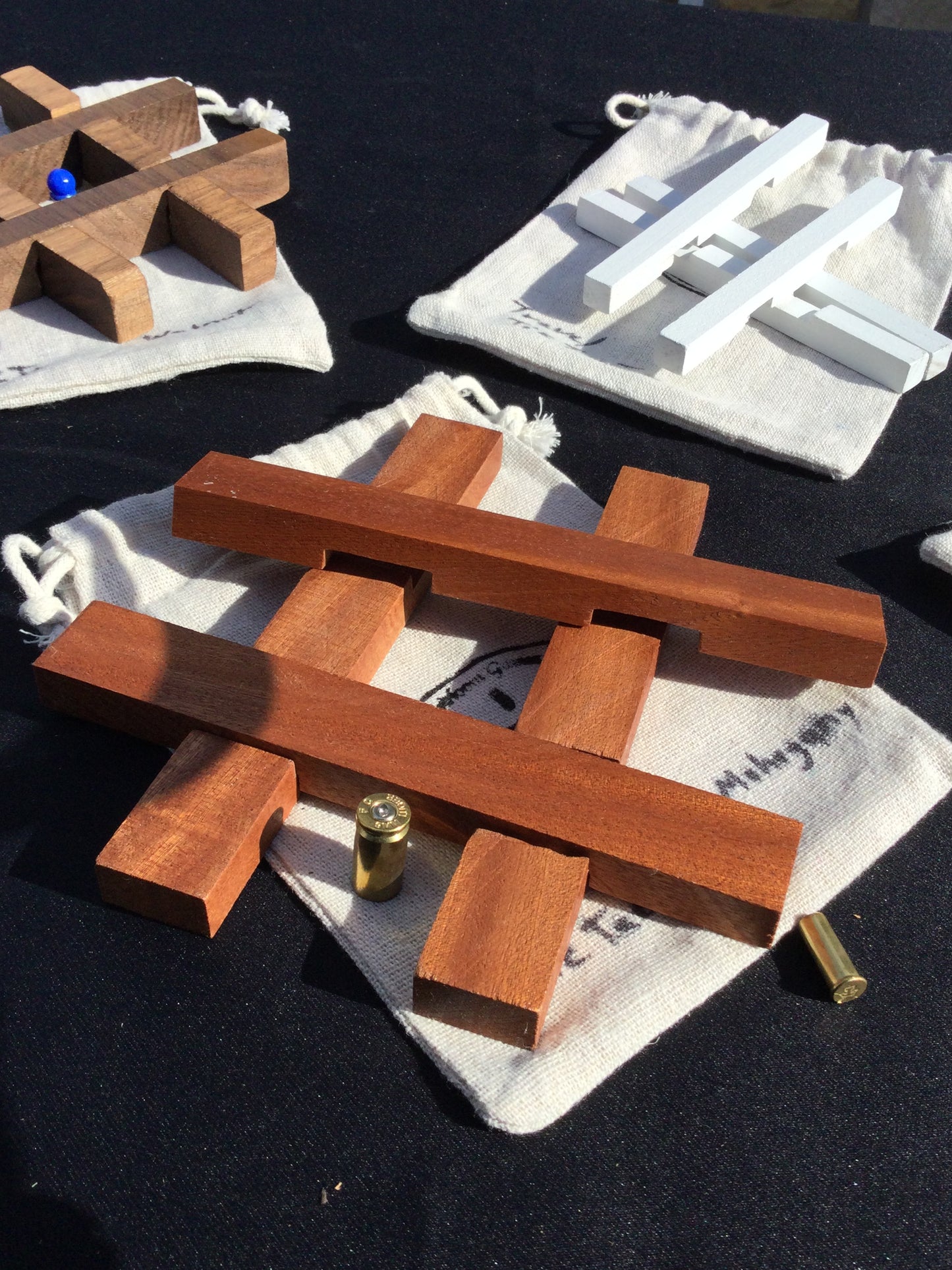 Travel Tic Tac Toe Mahogany with Shells for Pawns