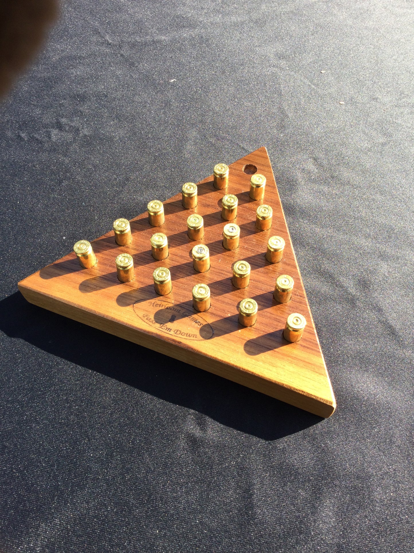 Triangle Peg Game Walnut w/Shells