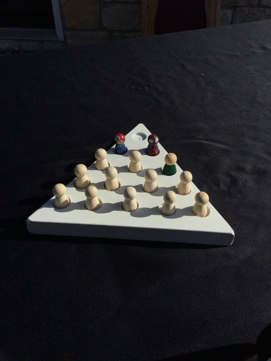 Triangle Peg Game with Paintable People and Glow in the Dark Base