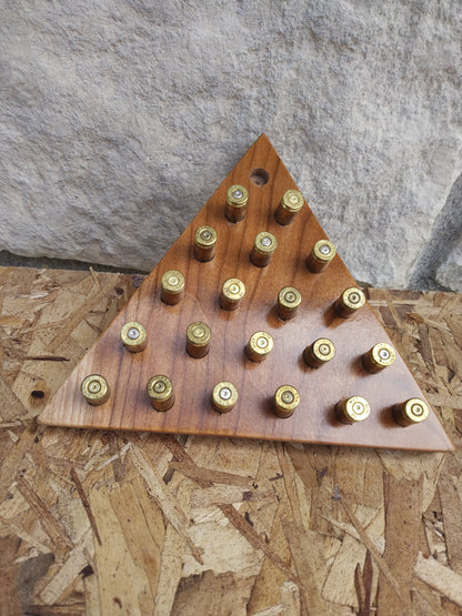 Triangle Peg Game Walnut w/Shells